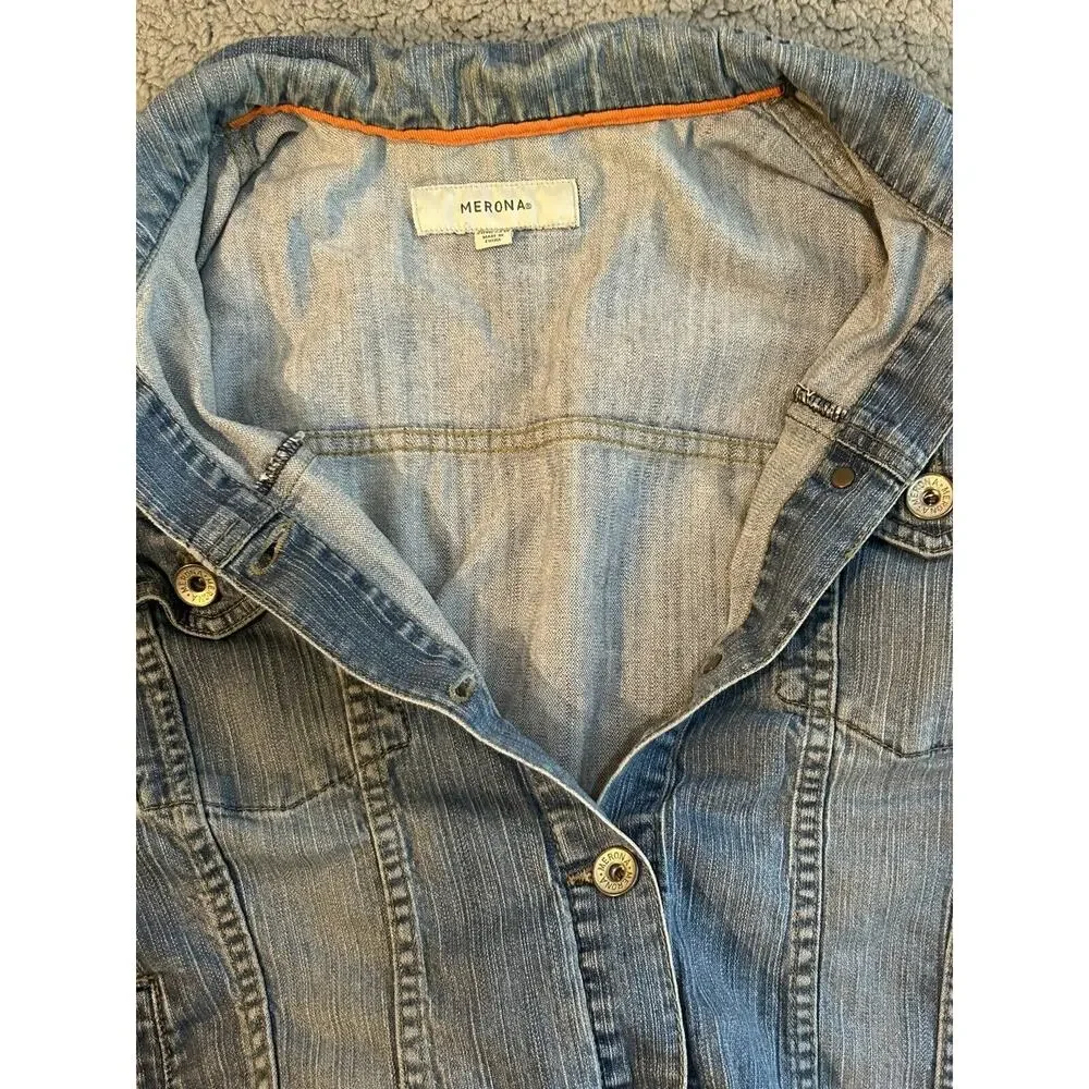 Merona Faded Denim Jean Jacket Womans Size 20/22 W With Pockets outdoorwear - Picture 15 of 15